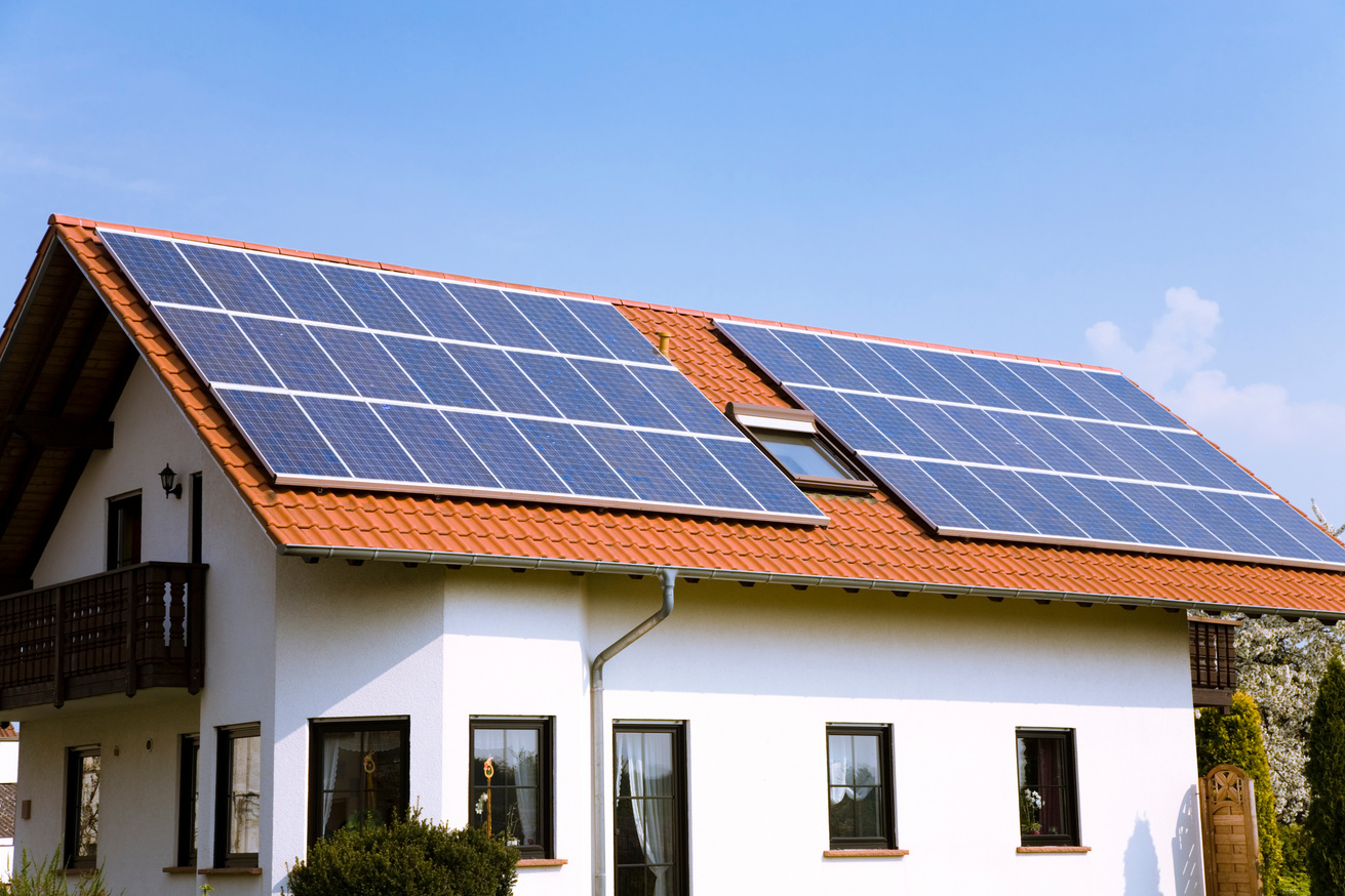 House with Solar Panels